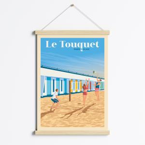Affiche Le Touquet-Paris-Plage   Cadre Magnétique (Bois) 50…