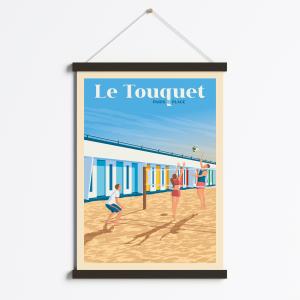 Affiche Le Touquet-Paris-Plage   Cadre Magnétique (Noir) 50…