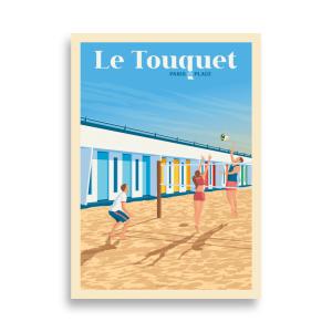 Affiche Le Touquet-Paris-Plage France Les cabines 21x29,7 cm