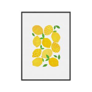 Affiche ''Lemon Crowd '' Cadre noir - 70x100 cm