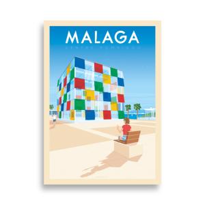 Affiche Malaga Espagne - Andalousie 21x29,7 cm
