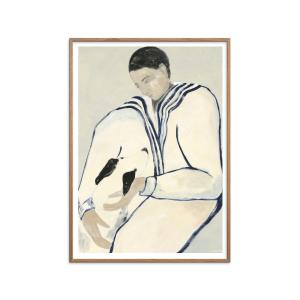 Affiche ''Man and Dog'' Cadre en Chêne - 50x70 cm