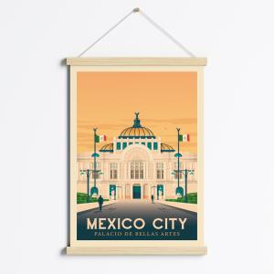 Affiche Mexico Mexique   Cadre Magnétique (Bois) 50x70 cm