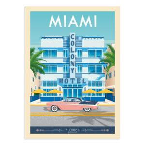 Affiche Miami Colony Hotel 30x40 cm