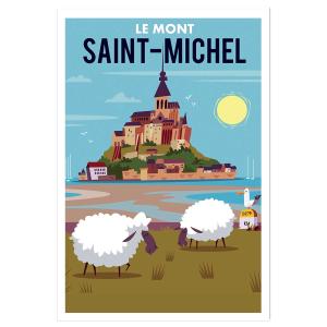 Affiche mont Saint Michel sans cadre 20x30 cm