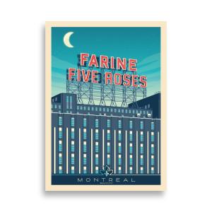 Affiche Montreal Farine Five Roses Quebec Canada 21x29,7 cm