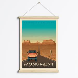 Affiche Monument Valley   Cadre Magnétique (Bois) 50x70 cm