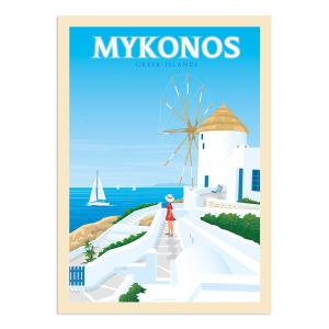 Affiche Mykonos Grèce 21x29,7 cm