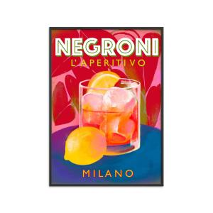 Affiche ''Negroni '' Cadre noir - 70x100 cm