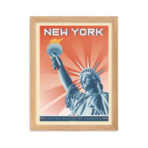 Affiche New York Statue de la Liberté avec Cadre (Bois) 30x…