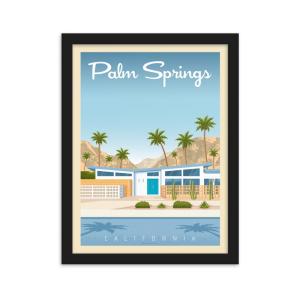 Affiche Palm Springs Etats-Unis   Cadre Bois noir 21x29,7 cm