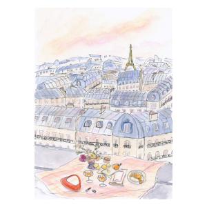 Affiche ''Parisian Rooftop Picnic'' sans cadre - 70 x 100 cm
