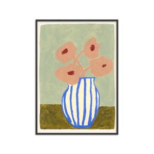 Affiche Pink Flowers" Cadre noir - 30x40 cm"