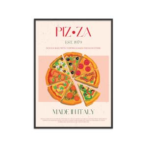 Affiche ''Pizza '' Cadre noir - 30x40 cm