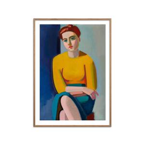 Affiche ''Portrait of Hanne Wilhelm Hansen'' Cadre en Chêne…