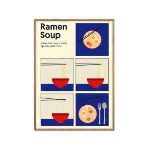 Affiche ''Ramen Soup '' Cadre en chêne - 50x70 cm