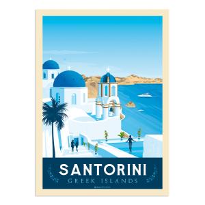 Affiche Santorin  30x40 cm
