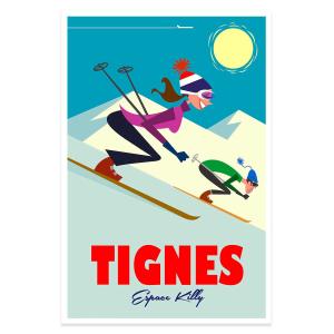 Affiche Ski à Tignes sans cadre 30x45cm