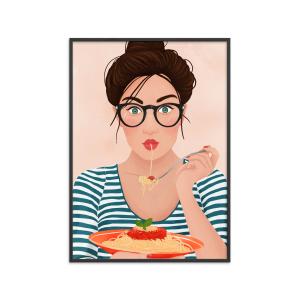 Affiche ''Spaghetti '' Cadre noir - 70x100 cm