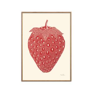 Affiche Strawberry " Cadre en chêne - 30x40 cm"