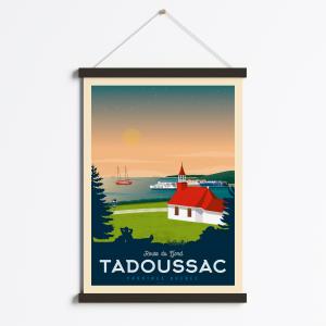 Affiche Tadoussac Canada   Cadre Magnétique (Bois Noir) 50x…