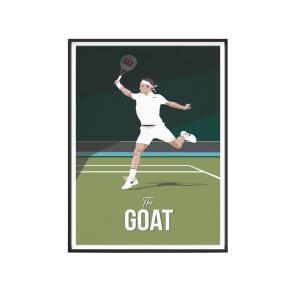 Affiche Tennis - Roger The Goat - 30 x 40 cm