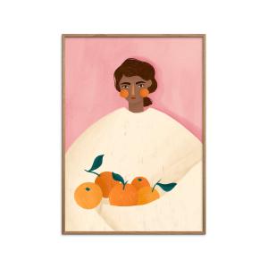 Affiche The Woman With the Oranges" Cadre en Chêne - 30x40…