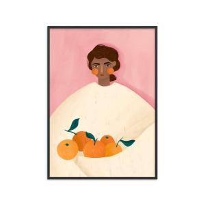 Affiche The Woman With the Oranges" Cadre noir - 30x40 cm"