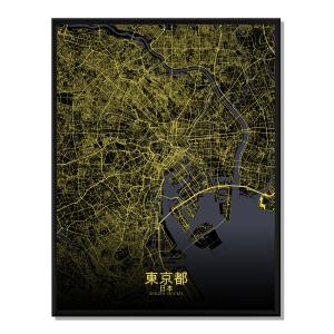 Affiche Tokyo Carte Nuit 40x50