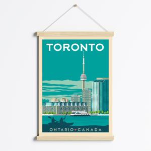 Affiche Toronto Canada   Cadre Magnétique (Bois) 50x70 cm