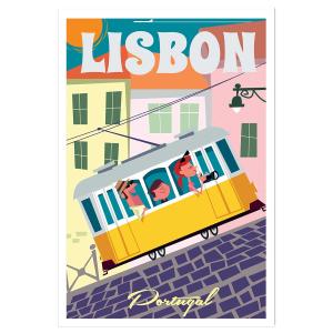 Affiche un week end à Lisbonne sans cadre 20x30 cm