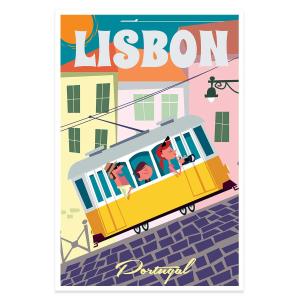 Affiche un week end à Lisbonne sans cadre 20x30cm