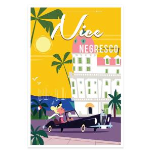 Affiche vacances à Nice sans cadre 60x90cm