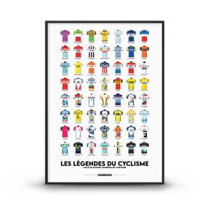 Affiche Vélo - Les Légendes du Cyclisme - 40 x 60 cm