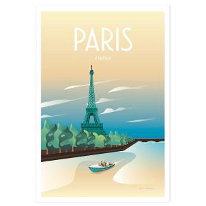 Affiche ville voyage à Paris sans cadre 30x45 cm