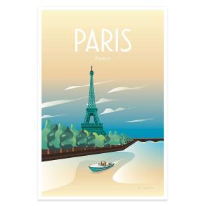 Affiche ville voyage à Paris sans cadre 30x45cm