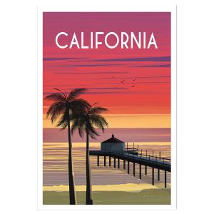 Affiche ville voyage California dream sans cadre 30x45 cm