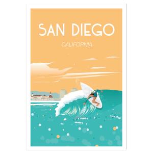 Affiche ville voyage San Diego California sans cadre 30x45…