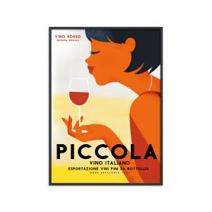 Affiche ''Vino Rosso II '' Cadre noir - 30x40 cm
