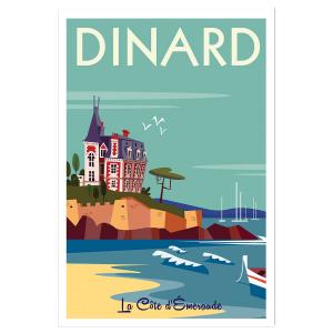 Affiche voyage à dinard sans cadre 20x30 cm