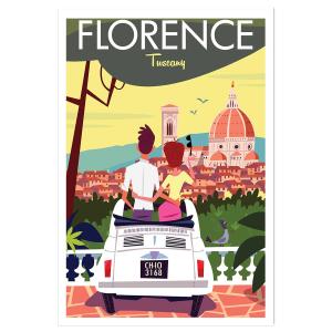 Affiche voyage à florence sans cadre 20x30 cm