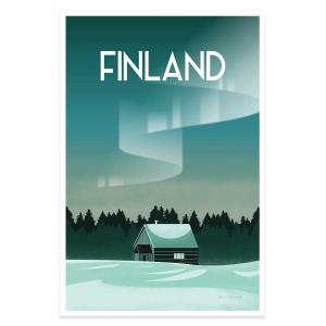 Affiche voyage laponie finlandaise sans cadre 30x45cm