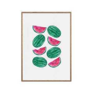 Affiche Watermelon Crowd " Cadre en chêne - 30x40 cm"