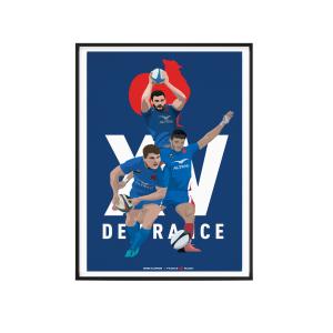 Affiche XV de France - Illustration équipe 40 x 60 cm