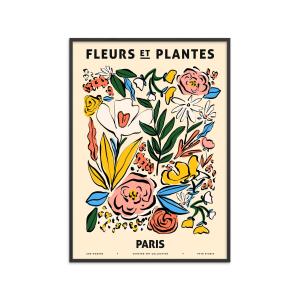 Affiche Zoe - Fleurs et Plantes - Paris" Cadre noir - 70x10…