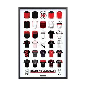 AfficheStade Toulousain - Maillots Historiques 30 x 40 cm