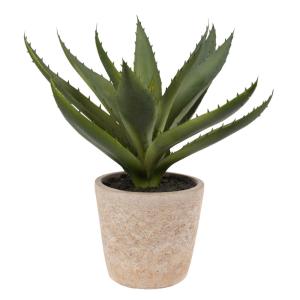 Aloe Vera artificielle et pot en ciment