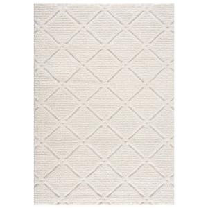 AMORE 01 - Tapis à poils longs et relief crème 80x150cm