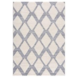 AMORE 03 - Tapis à poils longs et relief gris et crème 160x…