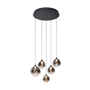 Applique en métal et verre gris organique